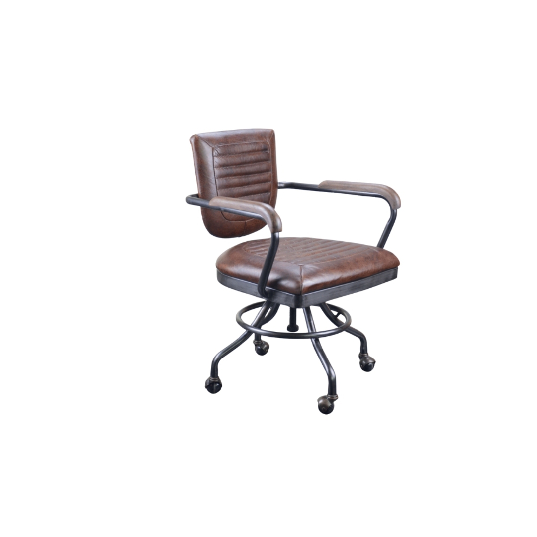 Rio Vintage Leather Office Chair Brown with Arm image 0
